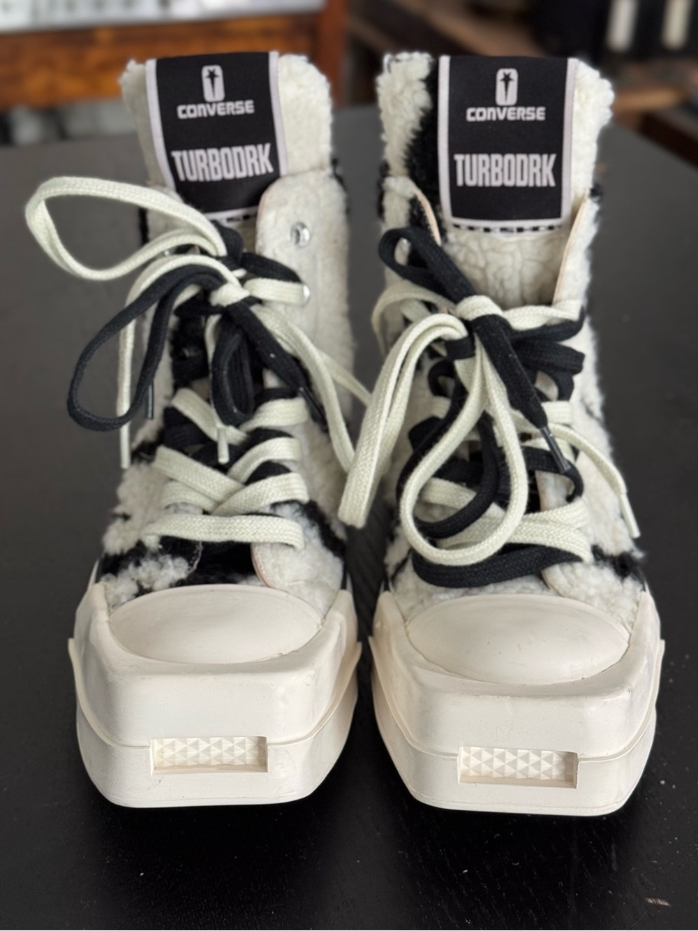 Rick Owens x Converse DRKSHDW TURBODRK Chuck 70 High Zebra Men 4.5 Wmn 6.5 exlnt